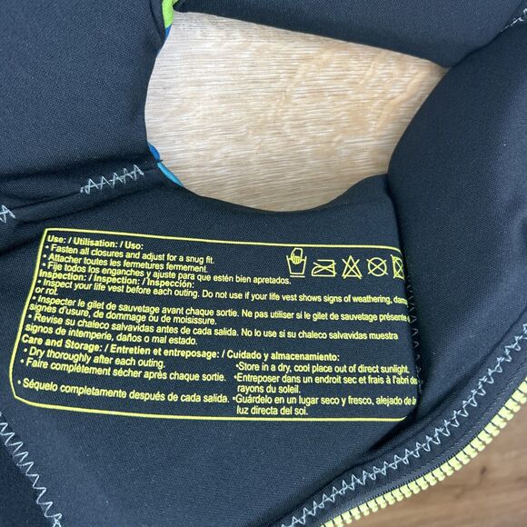 Hyperlite Wake Co Boating Life Vest Floatation Child Size 33-55 LBS Blue Green - Picture 6 of 7